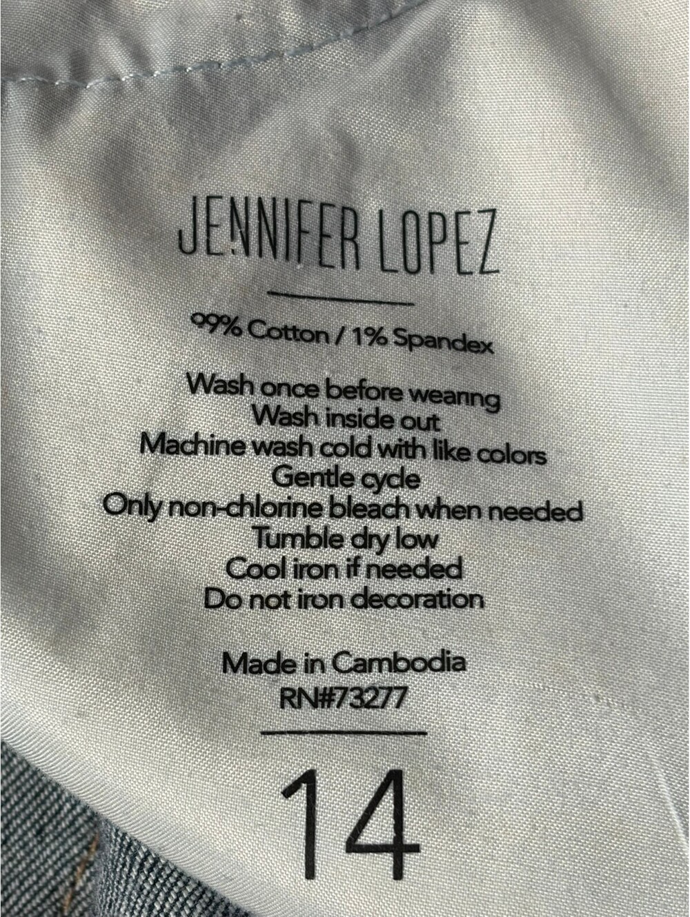 Jennifer Lopez Capri Womens Size 14 Distressed Stretch Jeans Blue Denim - Picture 7 of 9